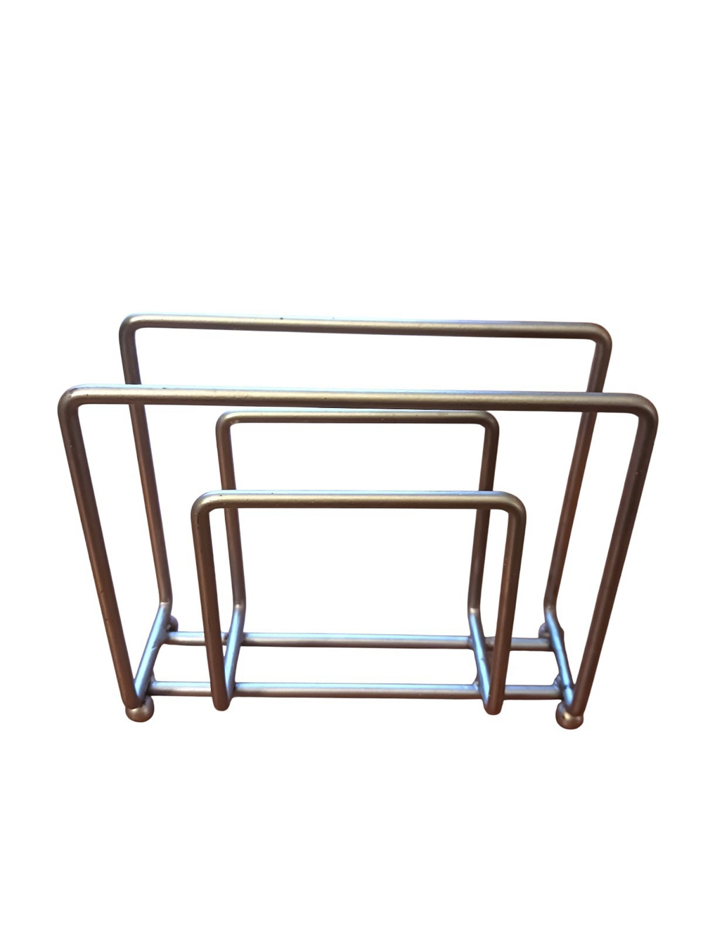 Silver Metal Napkin Holder | Modern Farmhouse Organizer | Napkin/Mail/File |EUC - Picture 3 of 8